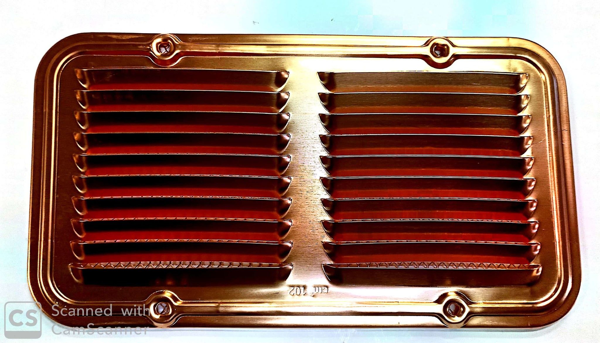 Griglia aerazione in rame con fori mm 280 x 140