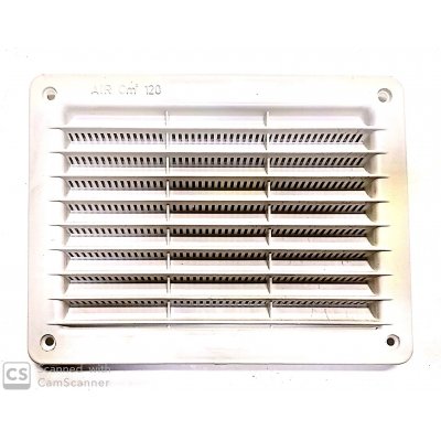 Griglia aerazione ad incasso rettangolare cm 23 x 23 in plastica bianca