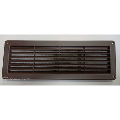 Griglia aerazione in PVC con rete cm 37 x 13 MARRONE