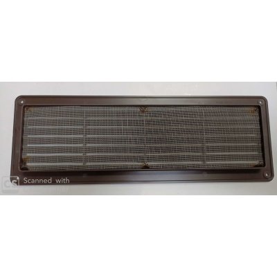 Griglia aerazione in PVC con rete cm 37 x 13 MARRONE