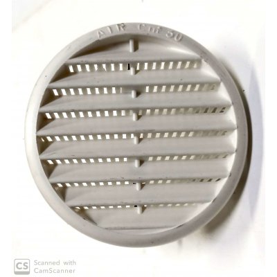 Griglia aerazione tonda mm 90 con molle foro 50-80 con rete