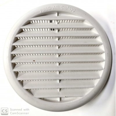 Griglia aerazione tonda mm 125 con molle foro 80-125 con rete