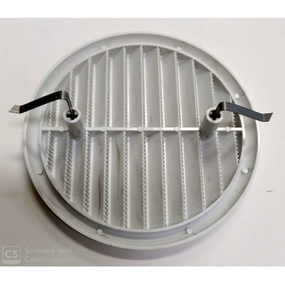 Griglia aerazione tonda mm 165 con molle in plastica bianca