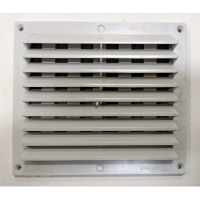 Griglia aerazione rettangolare APRIBILE con leva mm 175 x 146 in plastica BIANCA