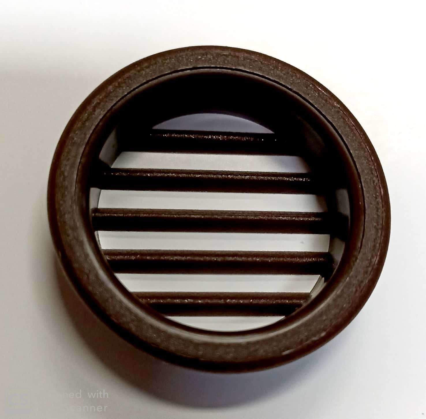 Griglia tonda da incasso mm  32 in plastica MARRONE