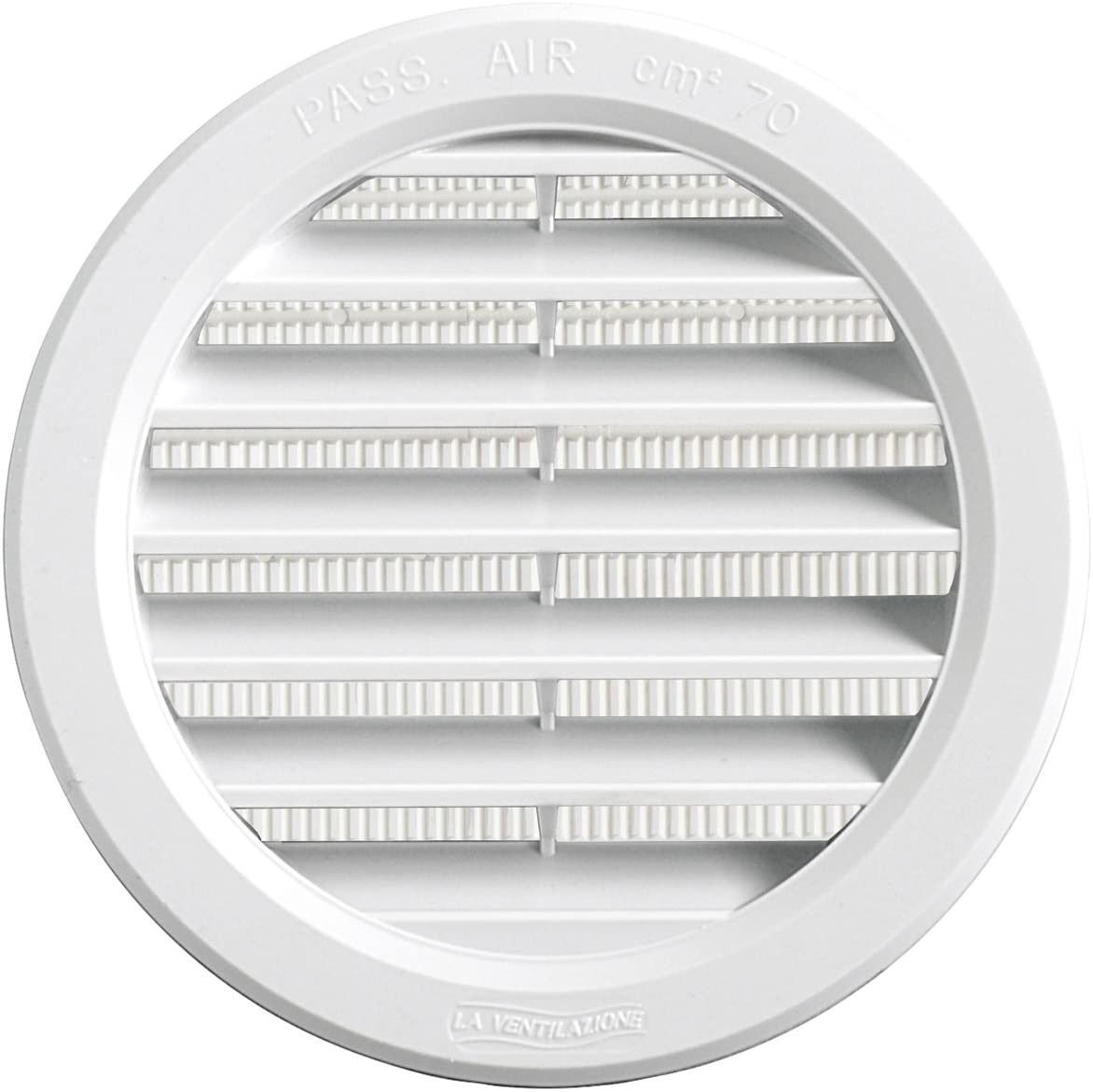 Griglia tonda da incasso mm 120 in plastica BIANCA