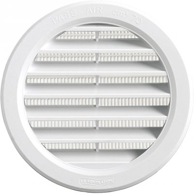 Griglia tonda da incasso mm 120 in plastica BIANCA