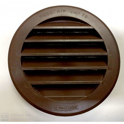 Griglia tonda da incasso mm 120 in plastica MARRONE