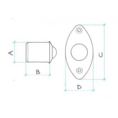 Cricchetto a sfera diametro mm 11 in ferro ottonato