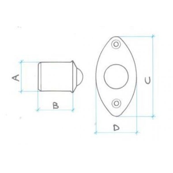 Cricchetto a sfera diametro mm 11 in ferro ottonato
