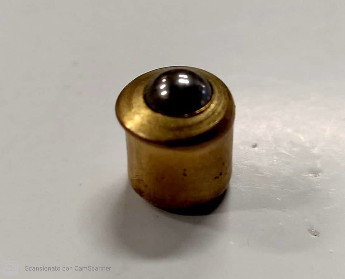 Cricchetto a sfera diametro mm  9 in ferro ottonato senza incontro