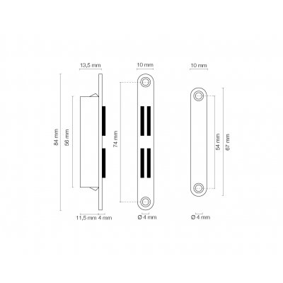 Cricchetto magnetico da infilare per porte scorrevoli