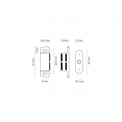 Cricchetto magnetico da applicare MARRONE con contropiastra