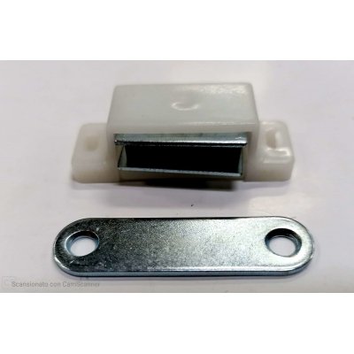 Cricchetto magnetico da applicare BIANCO con contropiastra