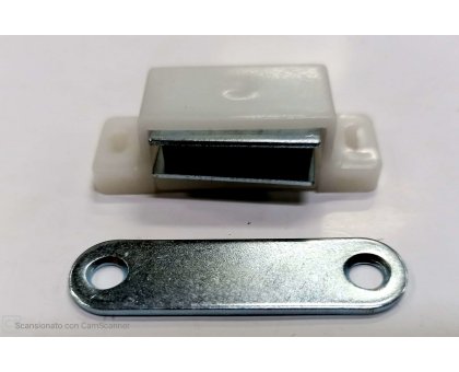 Cricchetto magnetico da applicare BIANCO con contropiastra