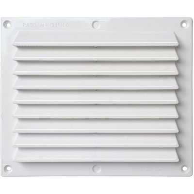 Griglia aerazione rettangolare cm 17 x 15 in plastica bianca