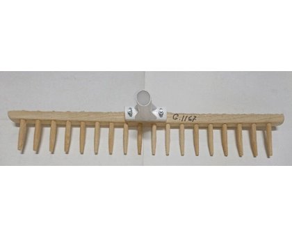 Rastrello legno per fieno con portamanico ORIENTABILE 18 denti