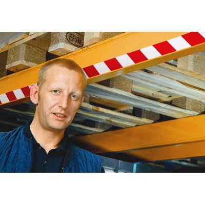 Nastro segnaletico adesivo Bianco/Rosso mm 50 x mt 33