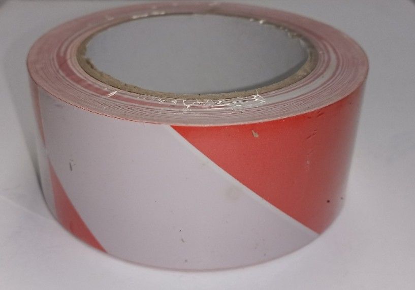 Nastro segnaletico adesivo Bianco/Rosso mm 50 x mt 33