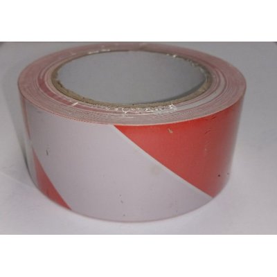 Nastro segnaletico adesivo Bianco/Rosso mm 50 x mt 33