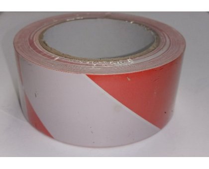 Nastro segnaletico adesivo Bianco/Rosso mm 50 x mt 33