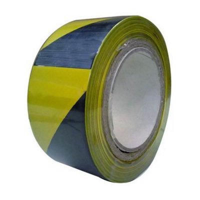 Nastro segnaletico adesivo Giallo/Nero 132 Mt H.Mm. 75