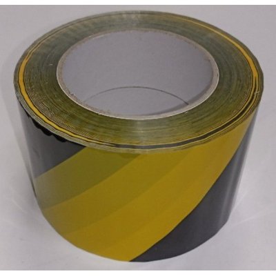 Nastro segnaletico adesivo Giallo/Nero 132 Mt H.Mm. 75