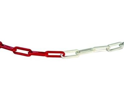 Catena plastica bianco/rossa mm 5 x 20 x 30 mm rotolo mt 25