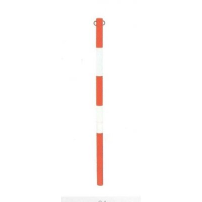 Paletto segnaletico bianco/rosso in ferro da murare diametro mm 60