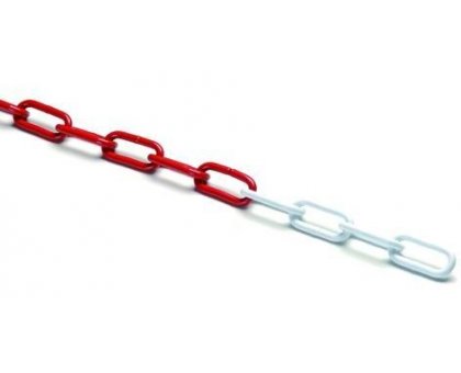 Catena segnaletica bianca/rossa mm 5 in acciaio zincato