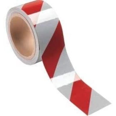 Nastro retroriflettente adesivo bianco/rosso mm 50 x mt 10 DM 7209