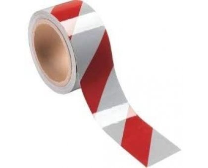 Nastro retroriflettente adesivo bianco/rosso mm 50 x mt 10 DM 7209