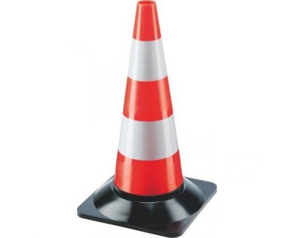 Cono spartitraffico in resina Bianco/rosso h cm 50