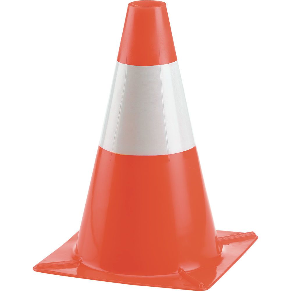 Cono spartitraffico in resina Bianco/rosso h cm 30