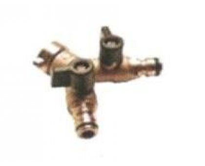 Raccordo Y ottone con 2 rubinetti ad innesto rapido in ottone