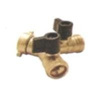 Raccordo Y ottone con 2 valvole filettate 3/4' in ottone