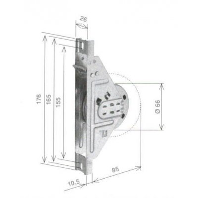 Avvolgitore per tapparelle serie SIGMA 5 a semincasso interasse fori mm 155-165