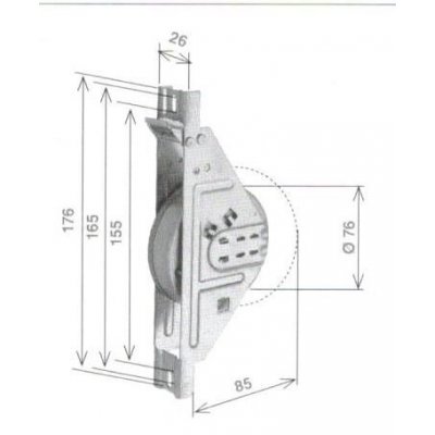 Avvolgitore per tapparelle serie SIGMA R8 a semincasso interasse fori mm 155-165