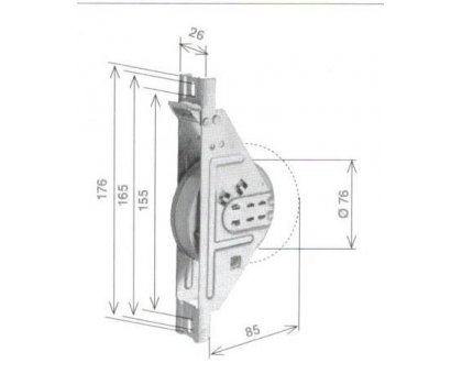 Avvolgitore per tapparelle serie SIGMA R8 a semincasso interasse fori mm 155-165