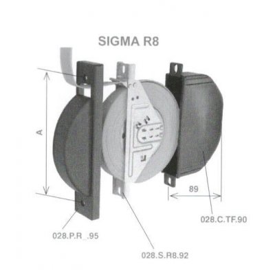 Avvolgitore per tapparelle serie SIGMA R8 a semincasso interasse fori mm 155-165