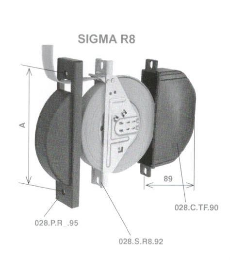 Avvolgitore per tapparelle serie SIGMA R8 a semincasso interasse fori mm 155-165