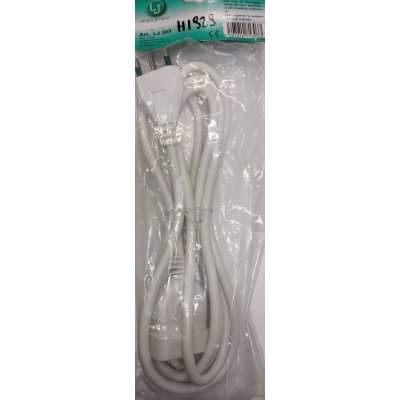 Prolunga lineare mt 3,0 cavo 3x1,5 bianca spina 16 A e presa bipasso 10-16 A