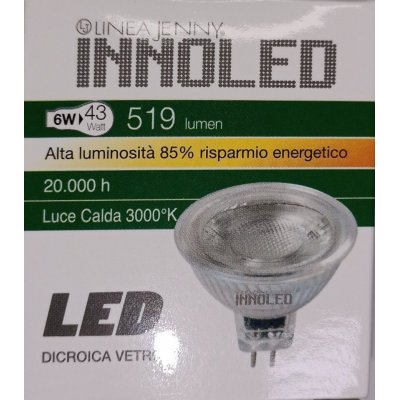 Lampada dicroica LED attacco G4 6w glass
