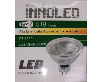 Lampada dicroica LED attacco G4 6w glass