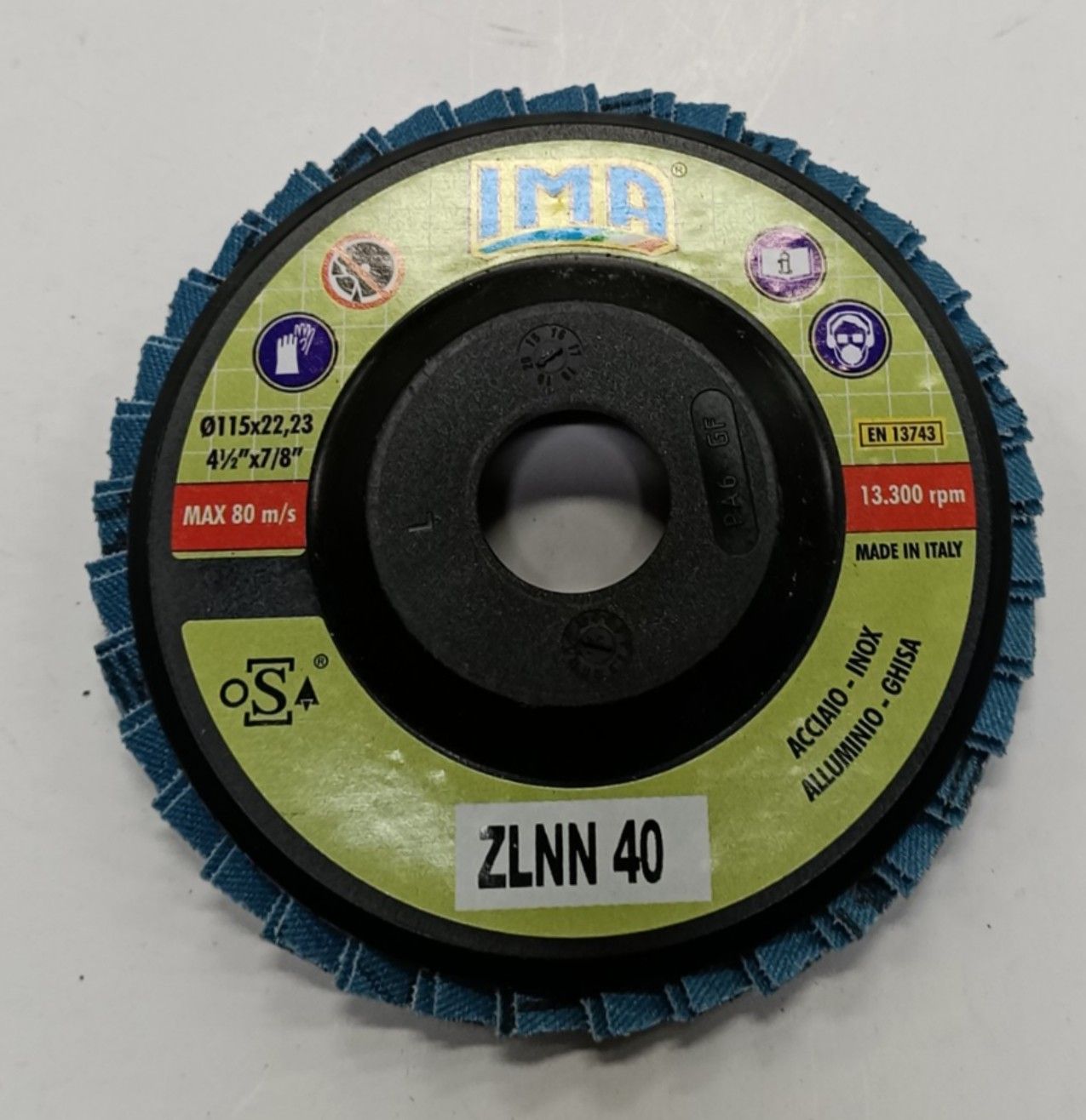 Disco lamellare allo zirconio d. 115 mm