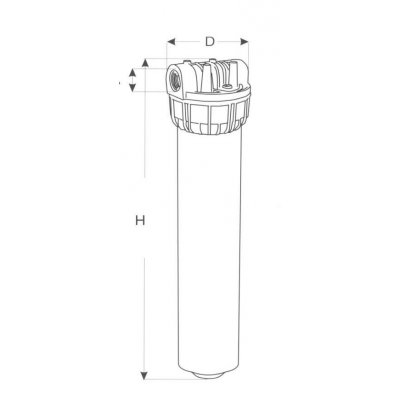 Contenitore portafiltro SUPERBIG 20' ( cm 50 ) a cartuccia filetto FF 1 1/2'