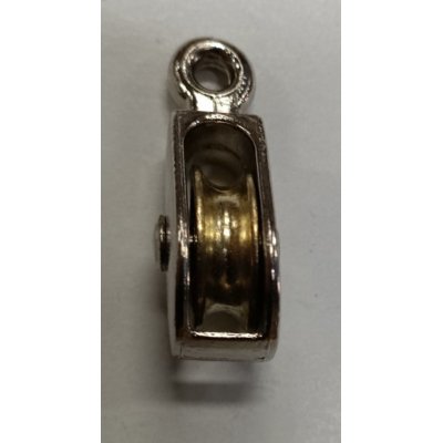 Carrucola ottone d. 20 mm con supporto ad occhiello