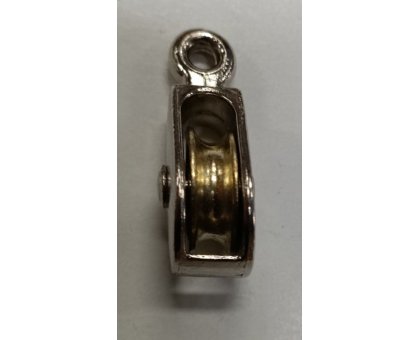 Carrucola ottone d. 20 mm con supporto ad occhiello
