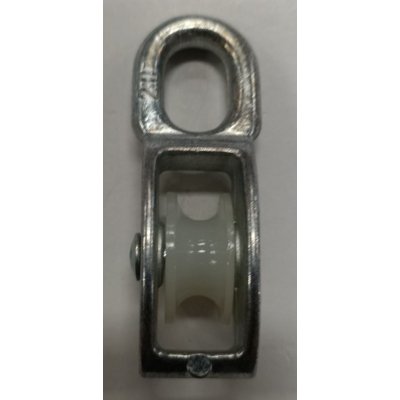 Carrucola nylon d. 20 mm con supporto ad occhiello