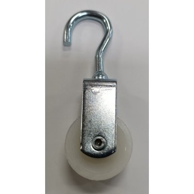 Carrucola nylon mm 30 supporto a gancio aperto in acciaio zincato